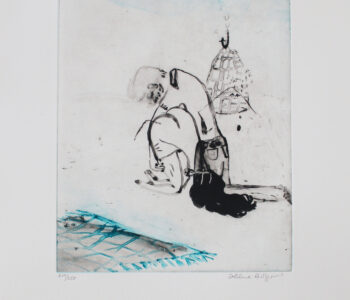 Konstnär Helene Billgren. Konstverk benämning HBI2 ‘Akrobat’, etsning, 39x53 cm, upplaga 250. Våga Se - Konst