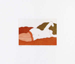 Yoko Akino 'The tea is cold', etsning, pappersmått: 40x34 cm, bildmått: 20x14 cm, upplaga 295