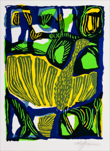 Konstnär Lis Gram. Konstverk benämning LIGR1 ‘Fabeldjur 1’, litografi, 29x38 cm, upplaga 295 - Våga Se - Konst