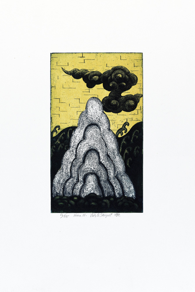 Konstnär Nils G Stenqvist. Konstverk benämning NGS5 ‘Utan titel 5’, litografi, pappersmått: 39x27 cm, bildmått: 20x12 cm, upplaga 295. Våga Se - Konst