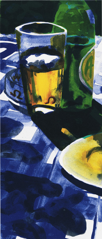 Peter Sternäng. Benämning PEST5 “Utan titel 5”, litografi, pappersmått: 28×42,5 cm, bildmått: 15×35 cm, upplaga 295