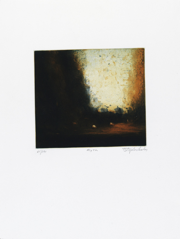 Konstnär Stephen Lawlor. Konstverk benämning SL2 ‘Rytm’, litografi, pappersmått: 27x32,5 cm, bildmått: 15x19,5 cm, upplaga 295. Våga Se - Konst