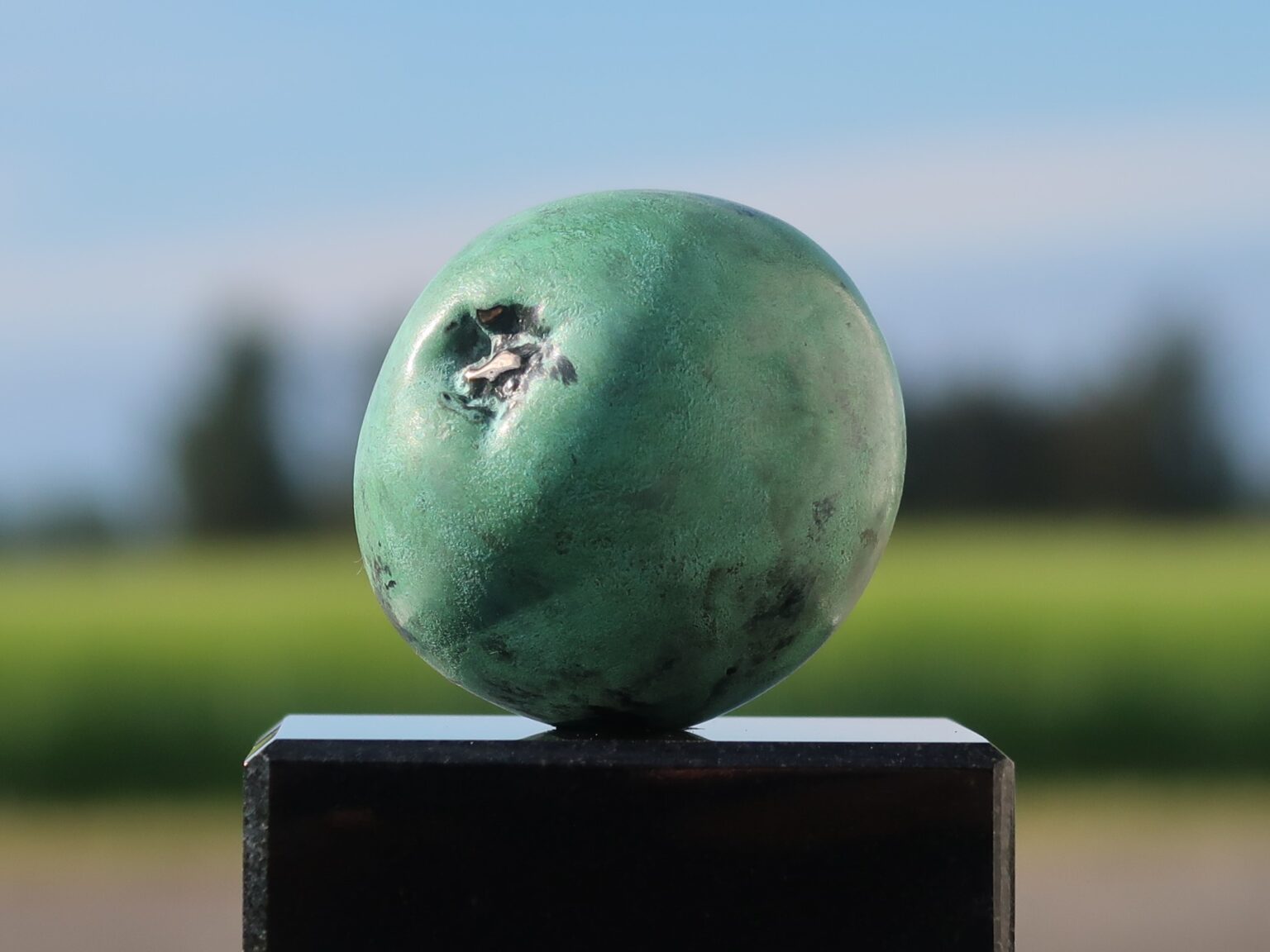 Anni Kristine. Benämning: AK1 ’BEAUTY’, patinerad brons monterad på sockel i polerad granit. Höjd: 9 cm, upplaga 125.