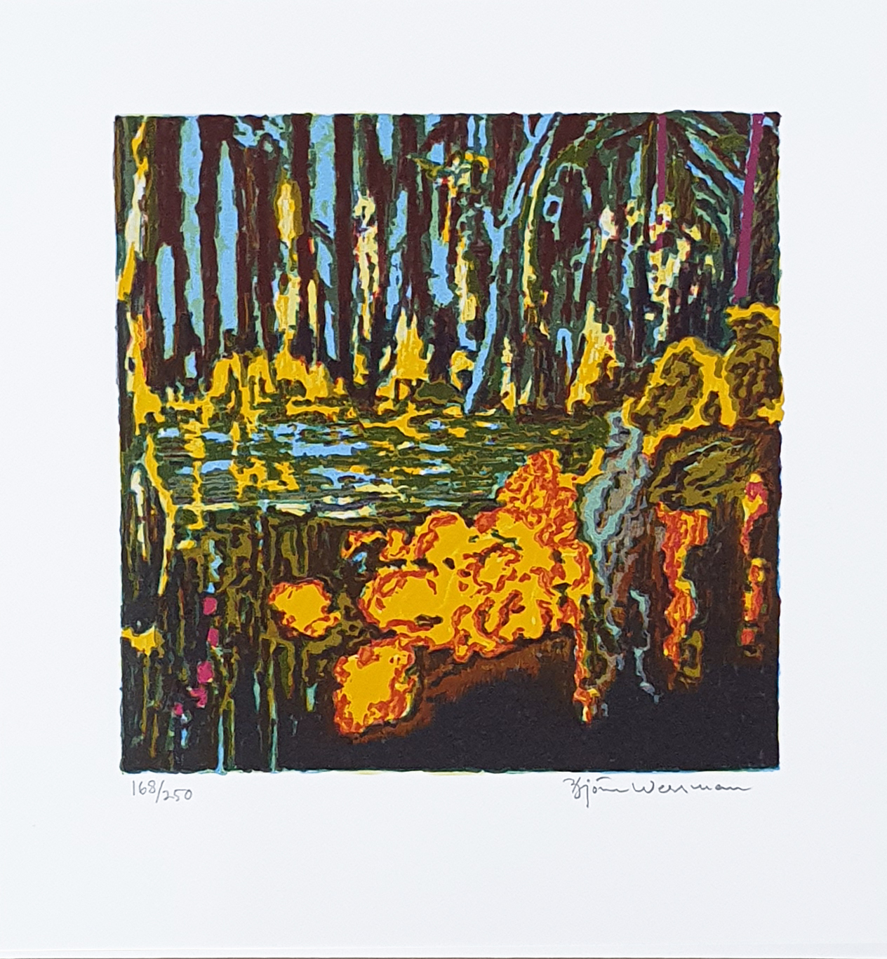 BW1 Nattljus, serigrafi, 250 ex Bildmått: ca 22 x 22 cm, Pappersmått: 32 x 30 cm
