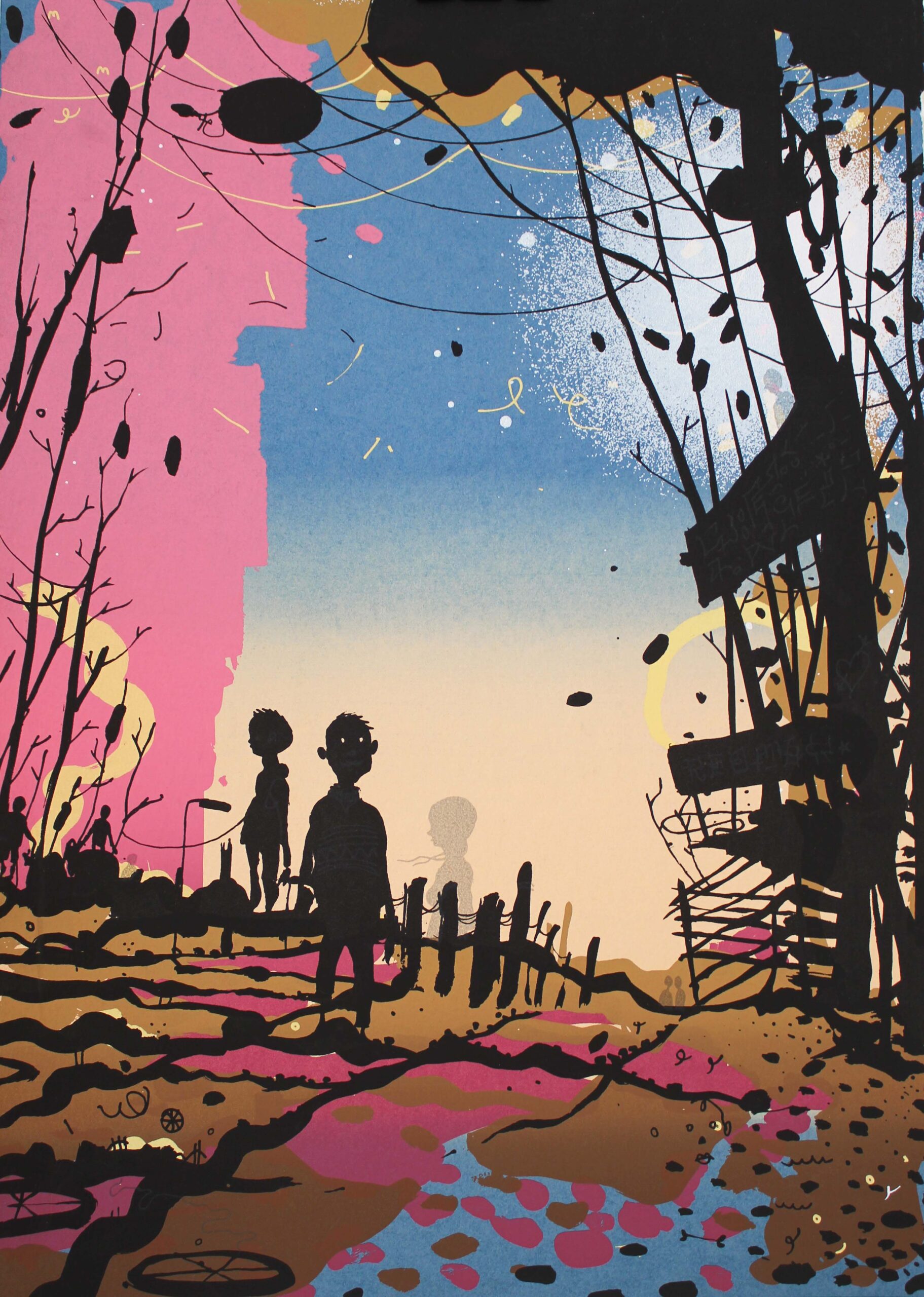 Simon Fensholm. Benämning: SF2, ’We can tell from here’. Serigrafi, 49×35 cm, upplaga 250.
